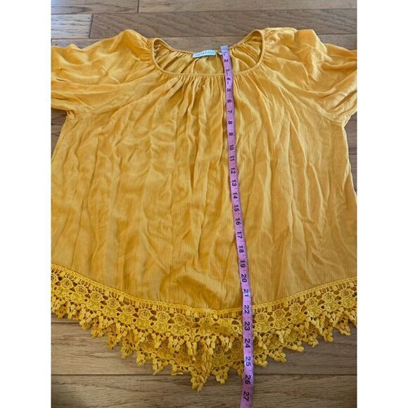Notations women's marigold crochet lace flowy 3/4 sleeve blouse size large - Picture 5 of 8